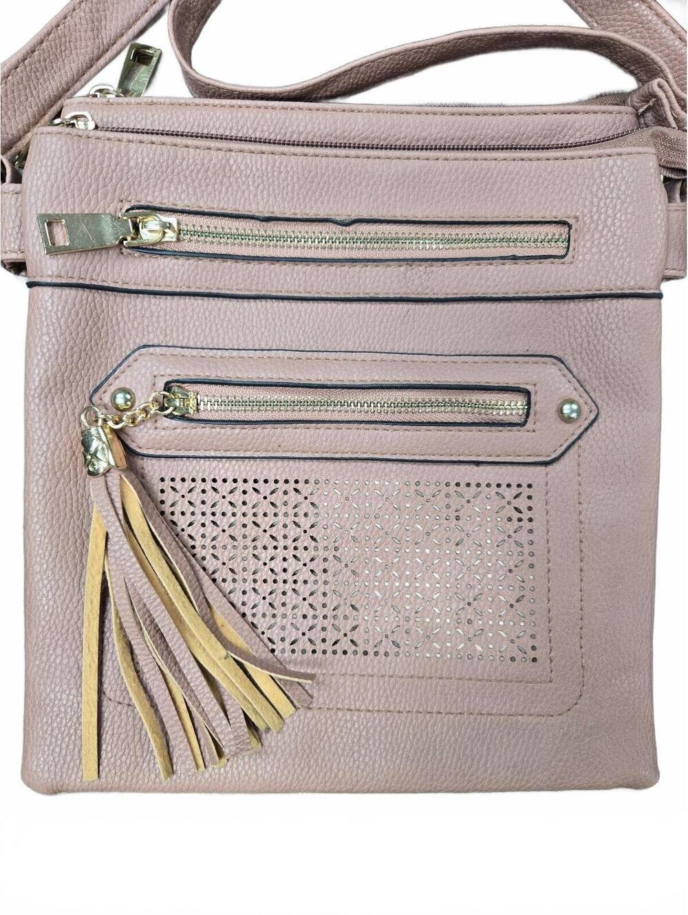 Picard Crossbody Bag with Tassel Detail in Light Mauve